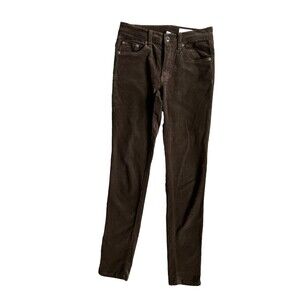 Rag & Bone Womens Olive Velvet Skinny Pants Size 25 Zip Hem Fall Luxury Casual